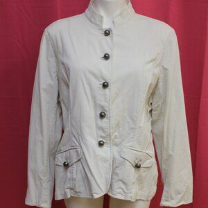 #577B Coldwater Creek White Button-Up Dressy Jacket Size 18